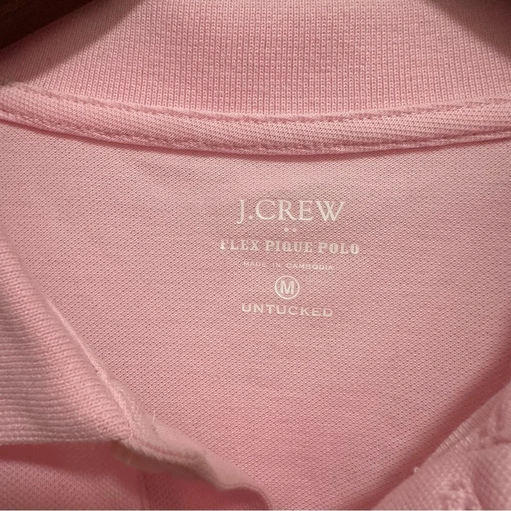 J. Crew Men's Flex Pique Untucked Pink Polo Size Medium
